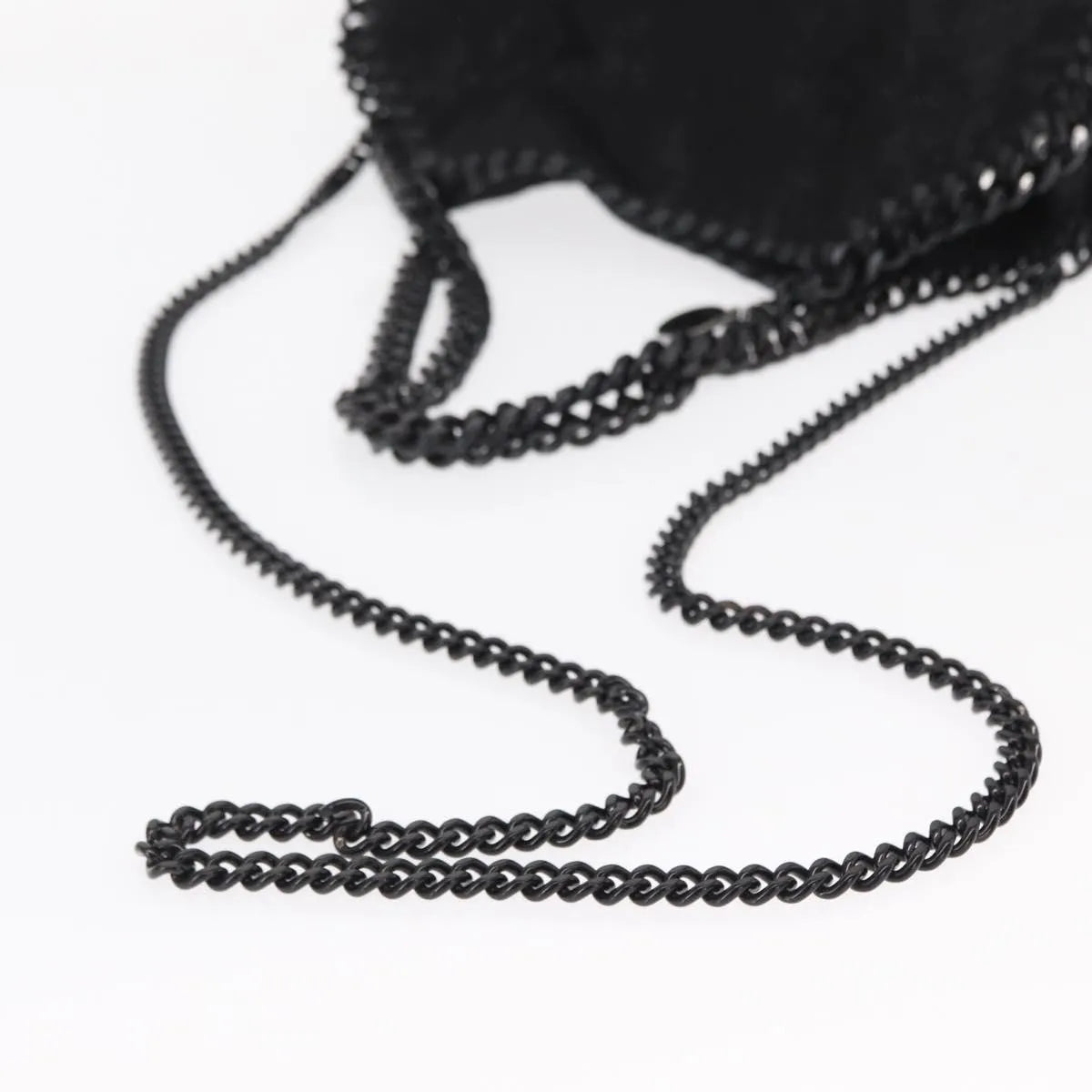 Stella Mccartney Falabella Fold Over Shaggy Deer Black Polyester Shoulder Bag Bag (Pre-Owned)