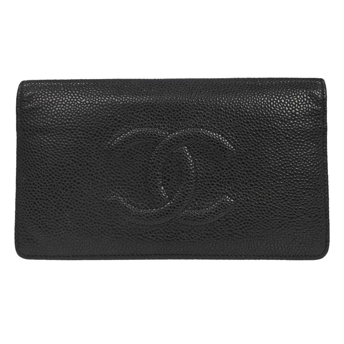 Chanel Chanel V Stitch Chevron Long Bifold Wallet Pink Chevron Black Calfskin Wallets Accessory (Pre-Owned)