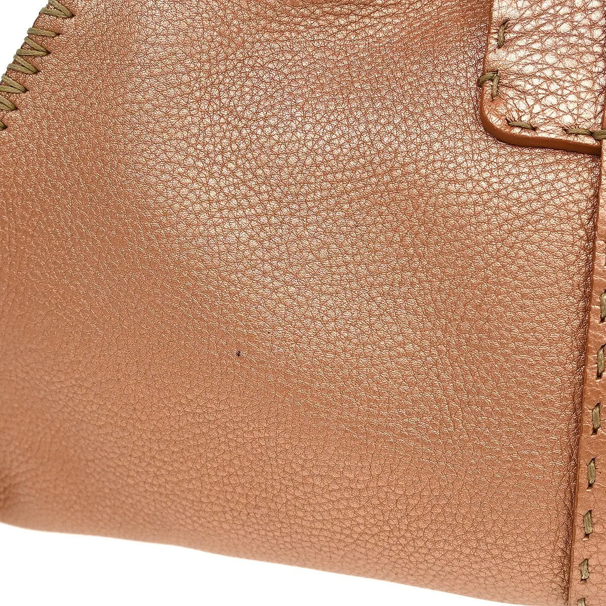 Fendi Selleria Linda Satchel Pebbled Leather Pink Leather Handbag (Pre-Owned)