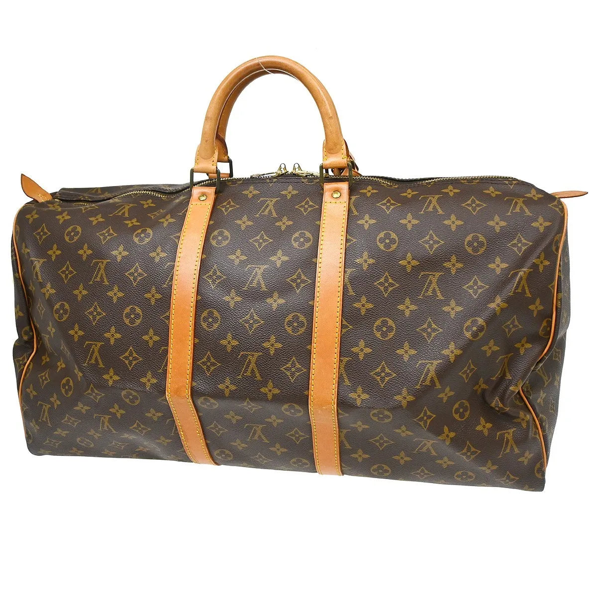 Louis Vuitton Keepall Bag Monogram Canvas Brown Canvas Travel Bag Bag (Pre-Owned)
