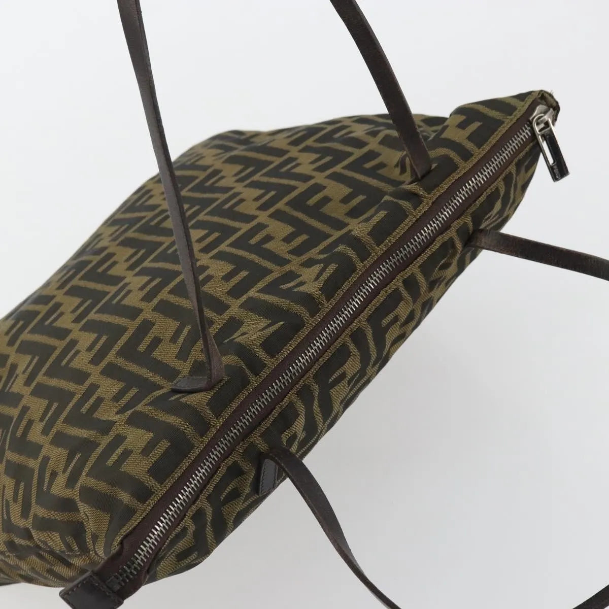 Fendi Zucca Tote Canvas Black Canvas Handbag (Pre-Owned)