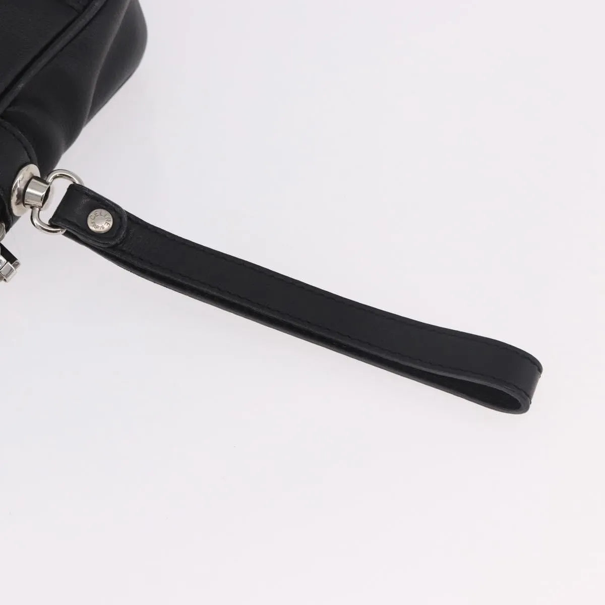 Celine Vintage Zip Wristlet Clutch Leather Black Leather Clutche & Pouche Bag (Pre-Owned)