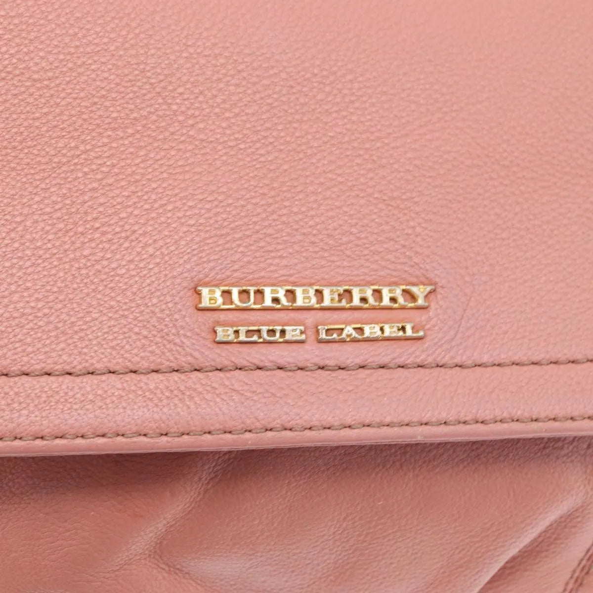 Burberry Blue Label Nylon Pink Leather Shoulder Bag Bag (Pre-Owned)