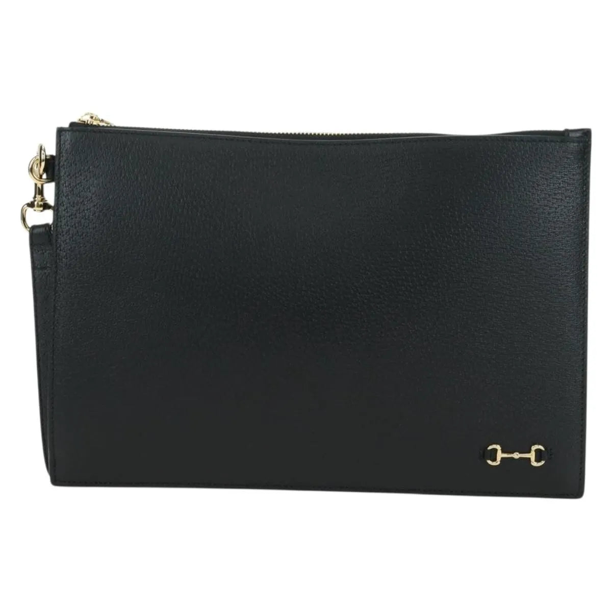 Gucci Horsebit 1955 Gg Canvas And White Leather Black Leather Clutche & Pouche Bag (Pre-Owned)