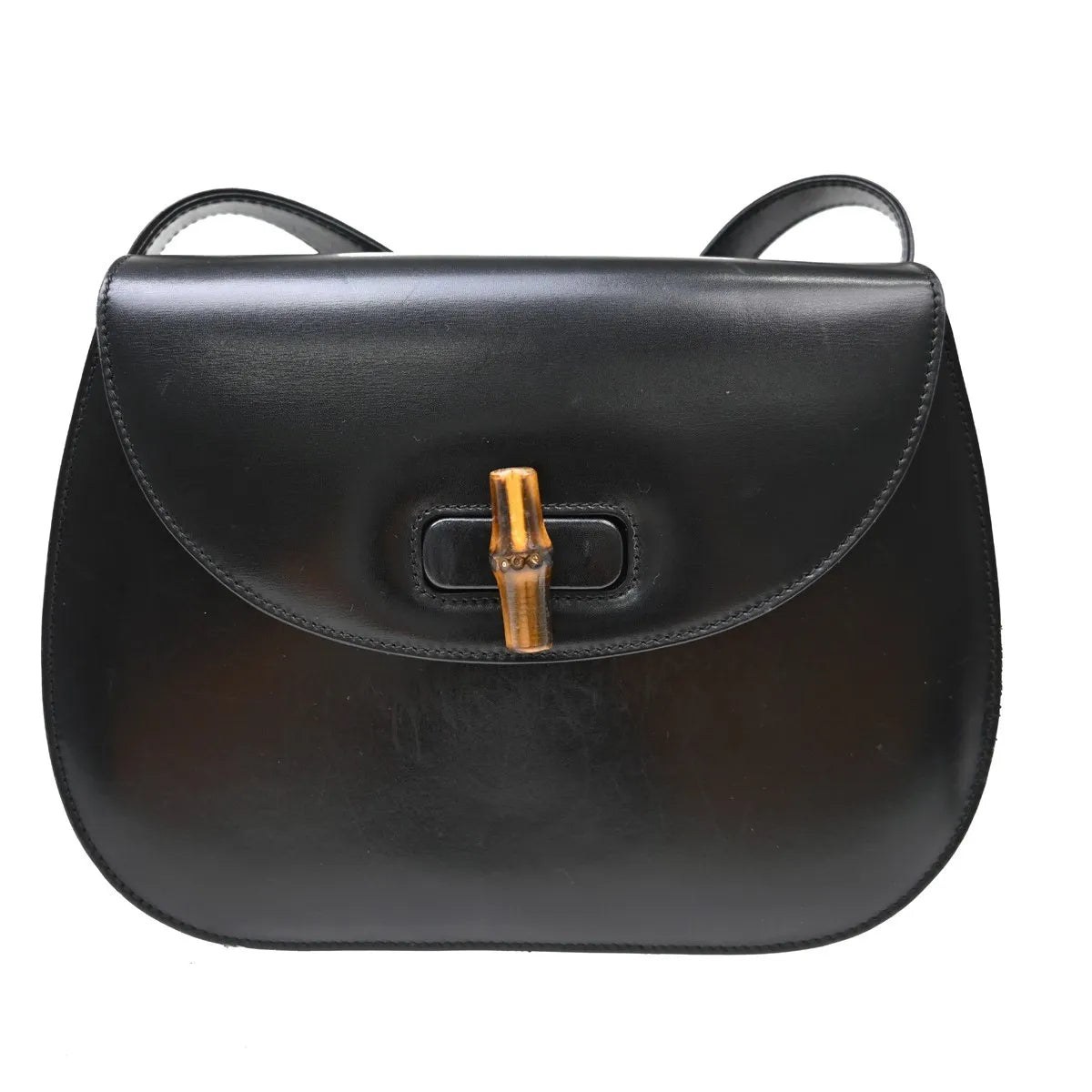 Gucci Vintage Lady Lock Flap Leather Black Leather Shoulder Bag Bag (Pre-Owned)