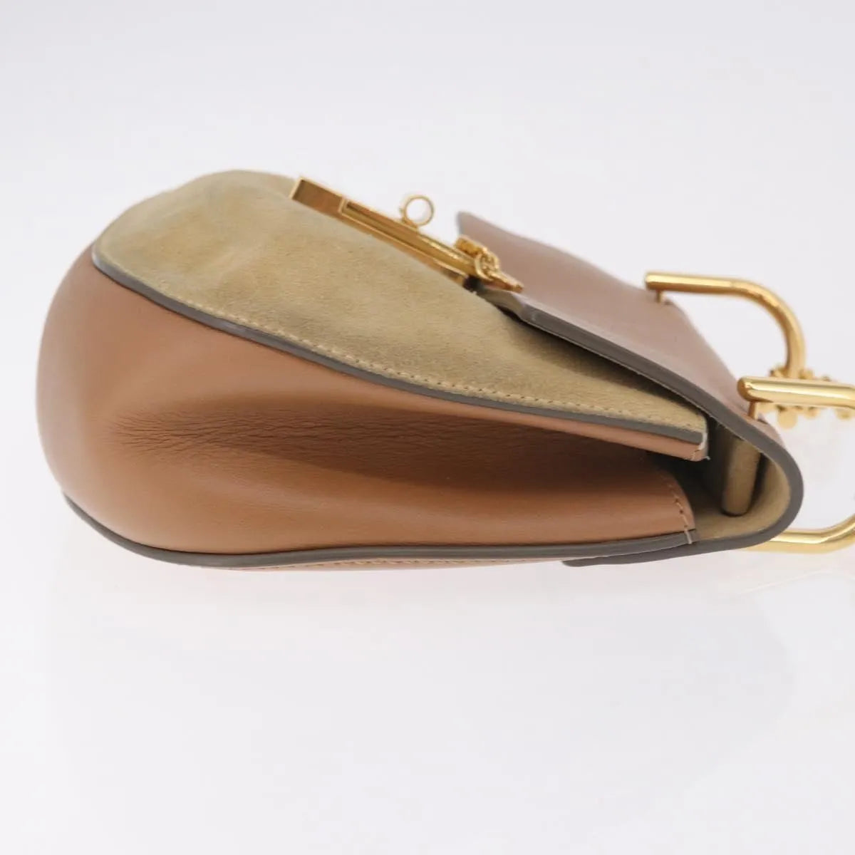 Chloe Drew Shoulder Leather Beige Suede Handbag (Pre-Owned)