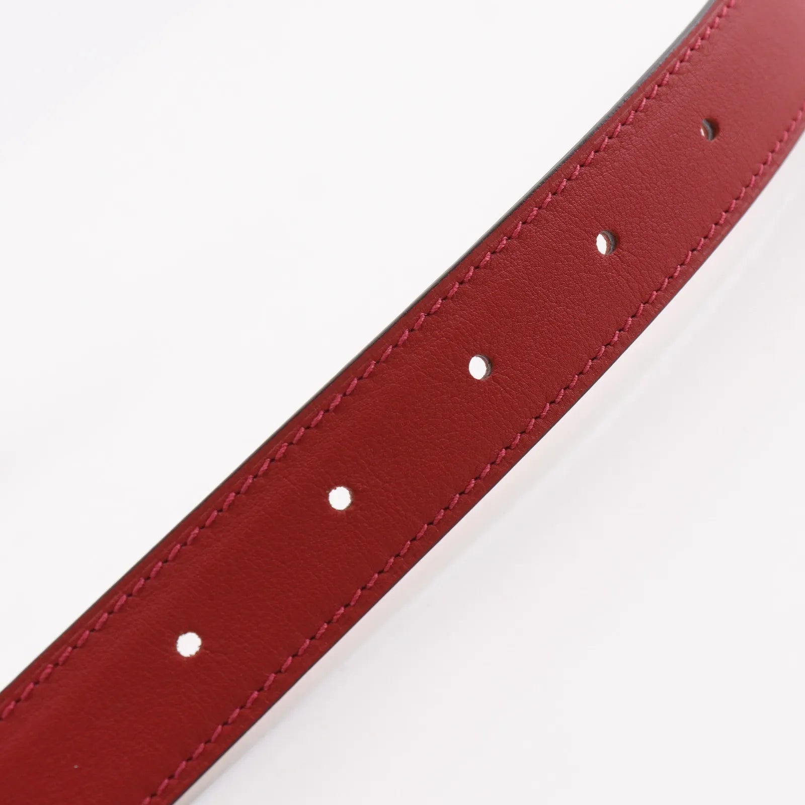Hermes Rivale Reversible Belt Leather Red Leather Belts Accessory (Pre-Owned)