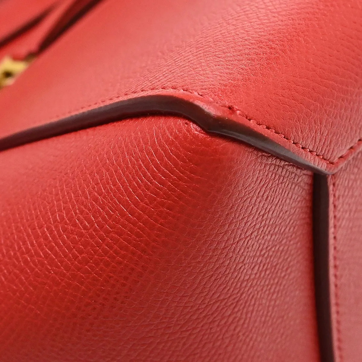 Celine Belt Calfskin Red Leather Handbag (Pre-Owned)