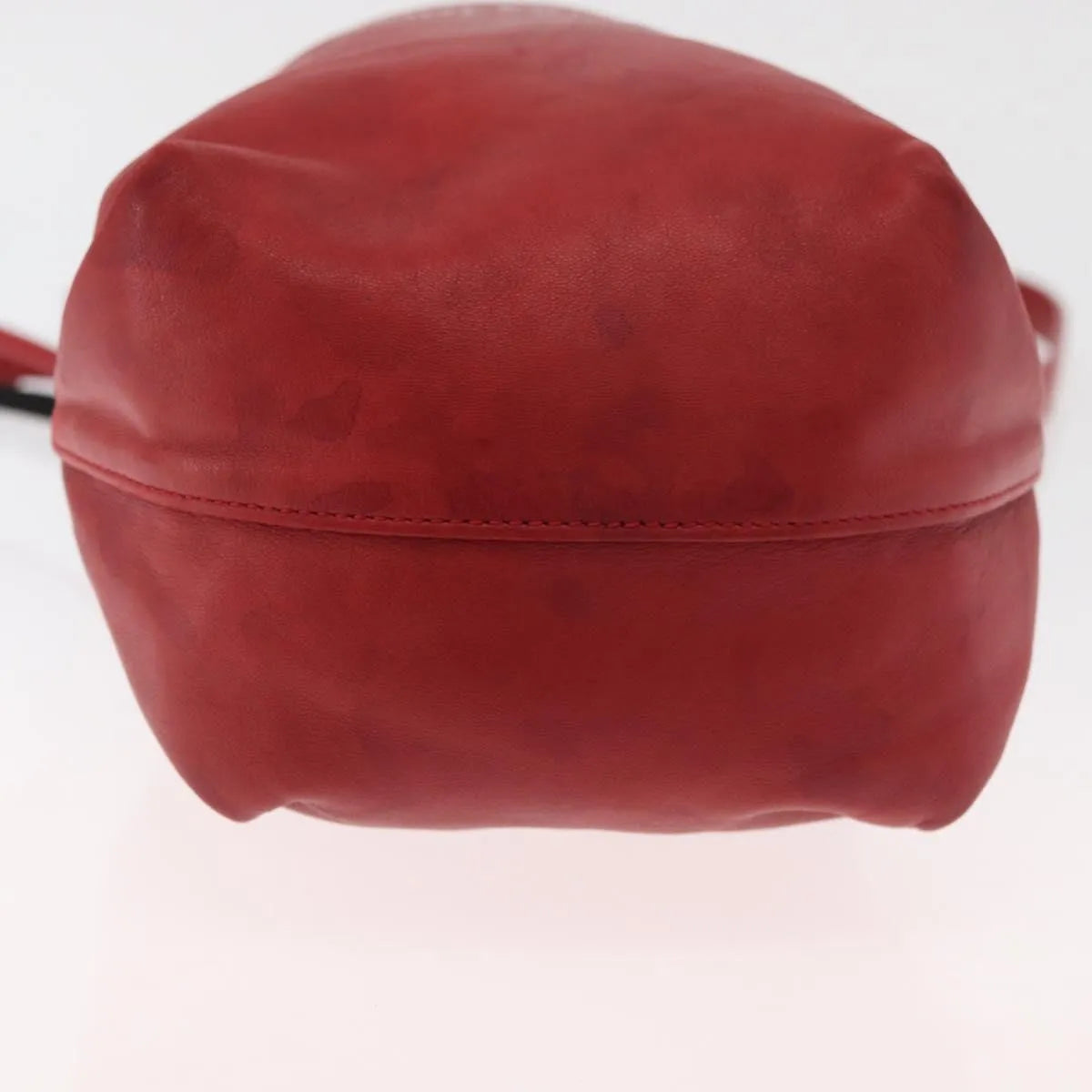 Saint Laurent Teddy Bucket Leather Red Leather Shoulder Bag Bag (Pre-Owned)