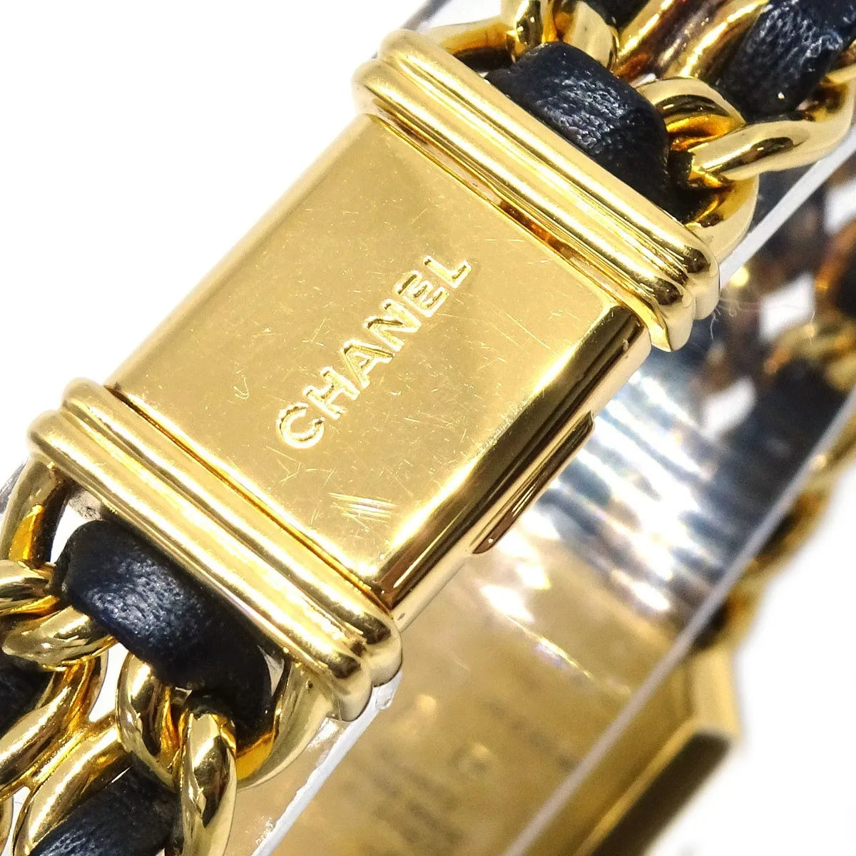 Chanel Premiere Rock Quartz Plated Metal And Leather Watch (Pre-Owned)