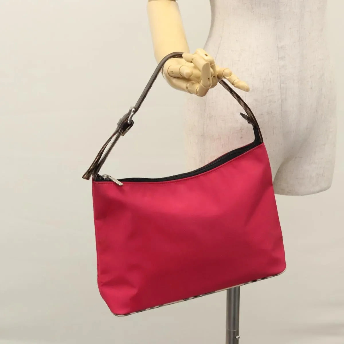 Burberry Nova Check Blue Label Nylon Pink Nylon Shoulder Bag Bag (Pre-Owned)