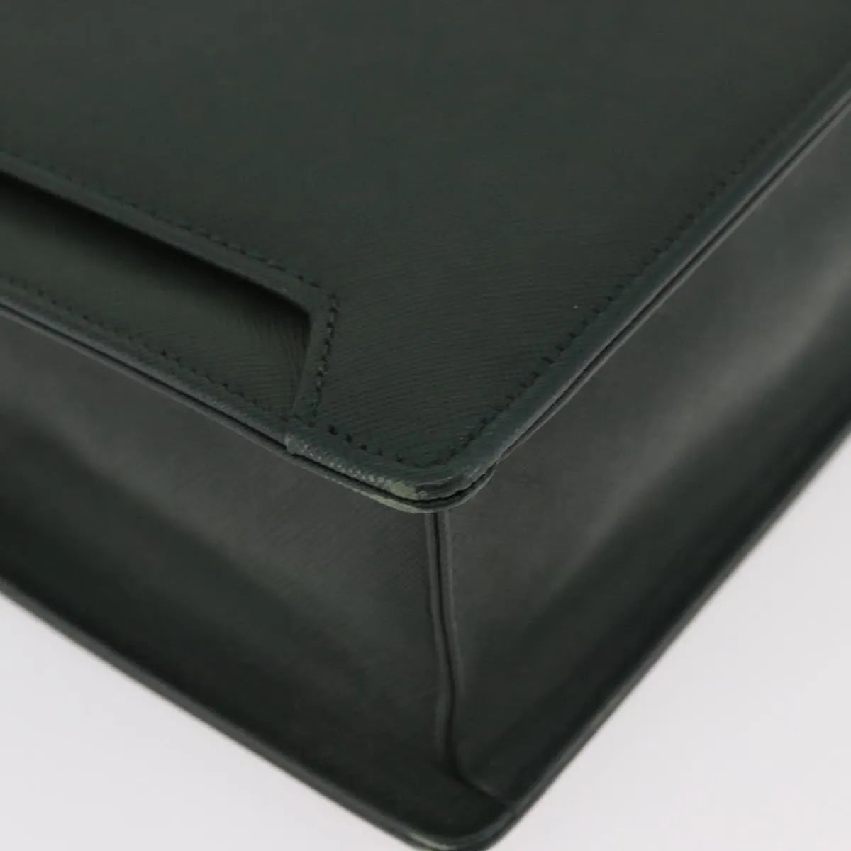 Burberry Briefcase Leather Green Leather Briefcase Bag (Pre-Owned)