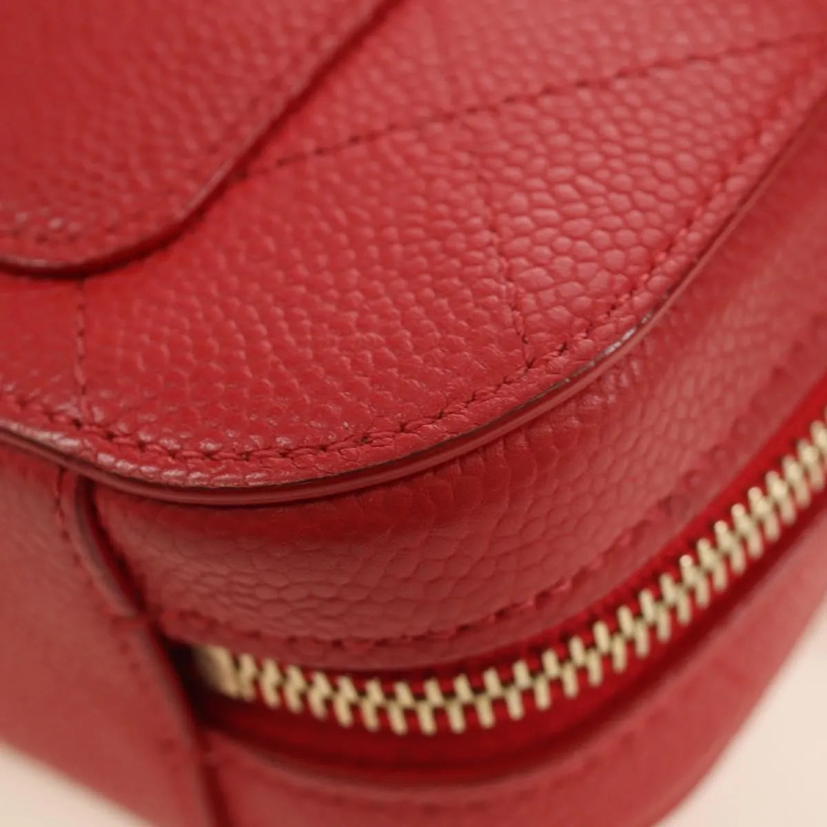 Chanel Chic Affinity Belt Stitched Caviar Red Leather Shoulder Bag Bag (Pre-Owned)