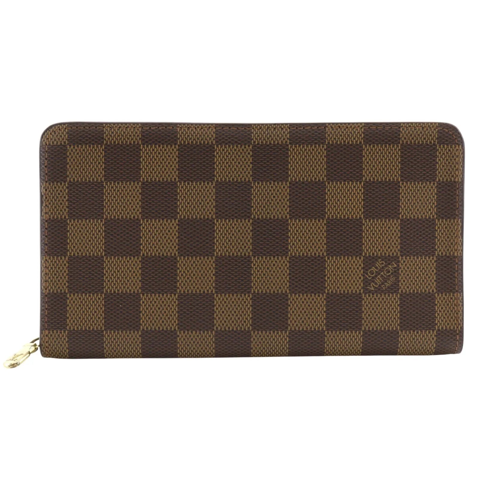 Louis Vuitton Zippy Organizer Damier Ebene Brown Canvas Wallets Accessory (Pre-Owned)