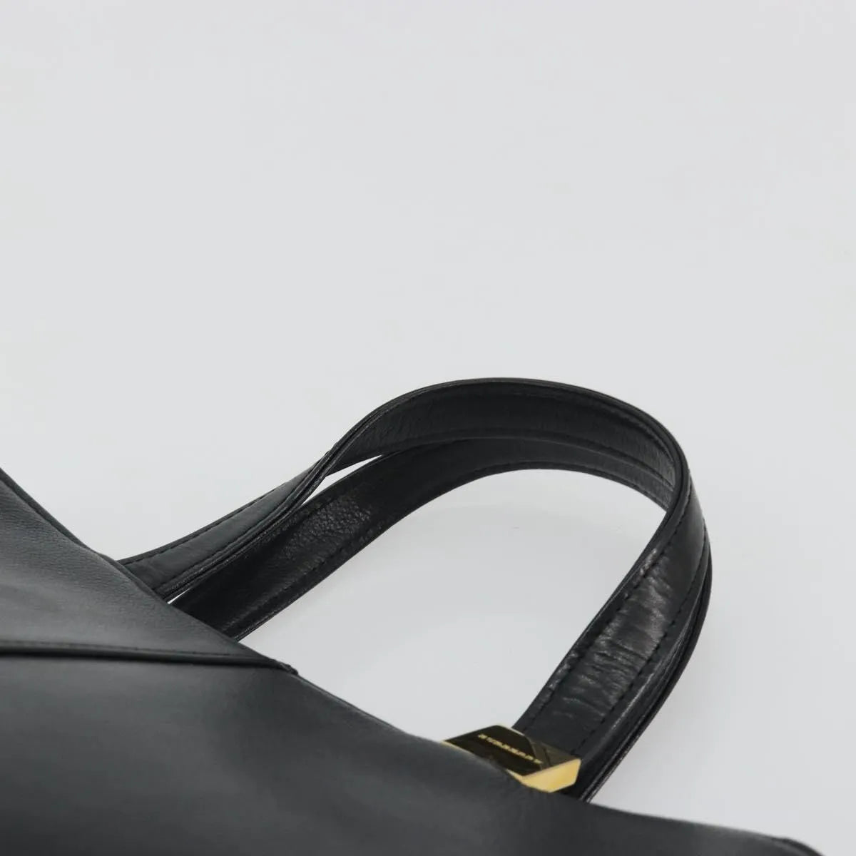 Burberry Vintage Leather Black Leather Handbag (Pre-Owned)