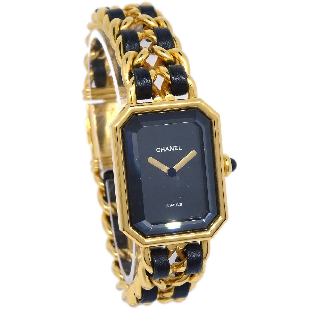 Chanel Premiere Rock Quartz Plated Metal And Leather Watch (Pre-Owned)