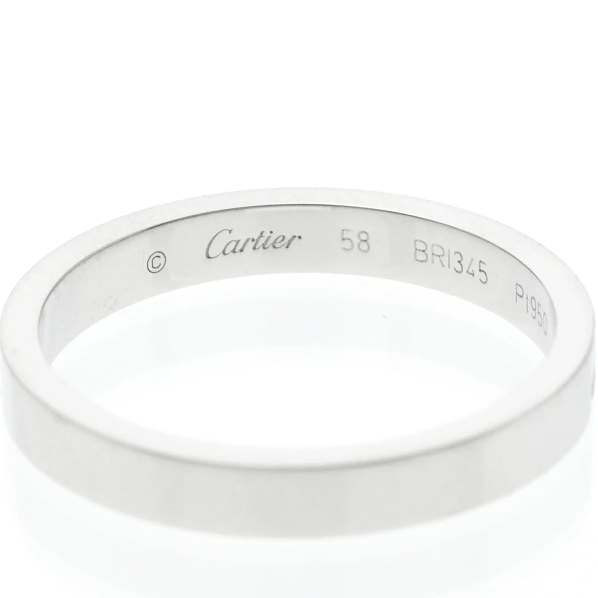 Cartier C De Cartier Wedding Band Platinum With Diamond Silver Platinum Ring Jewelry (Pre-Owned)