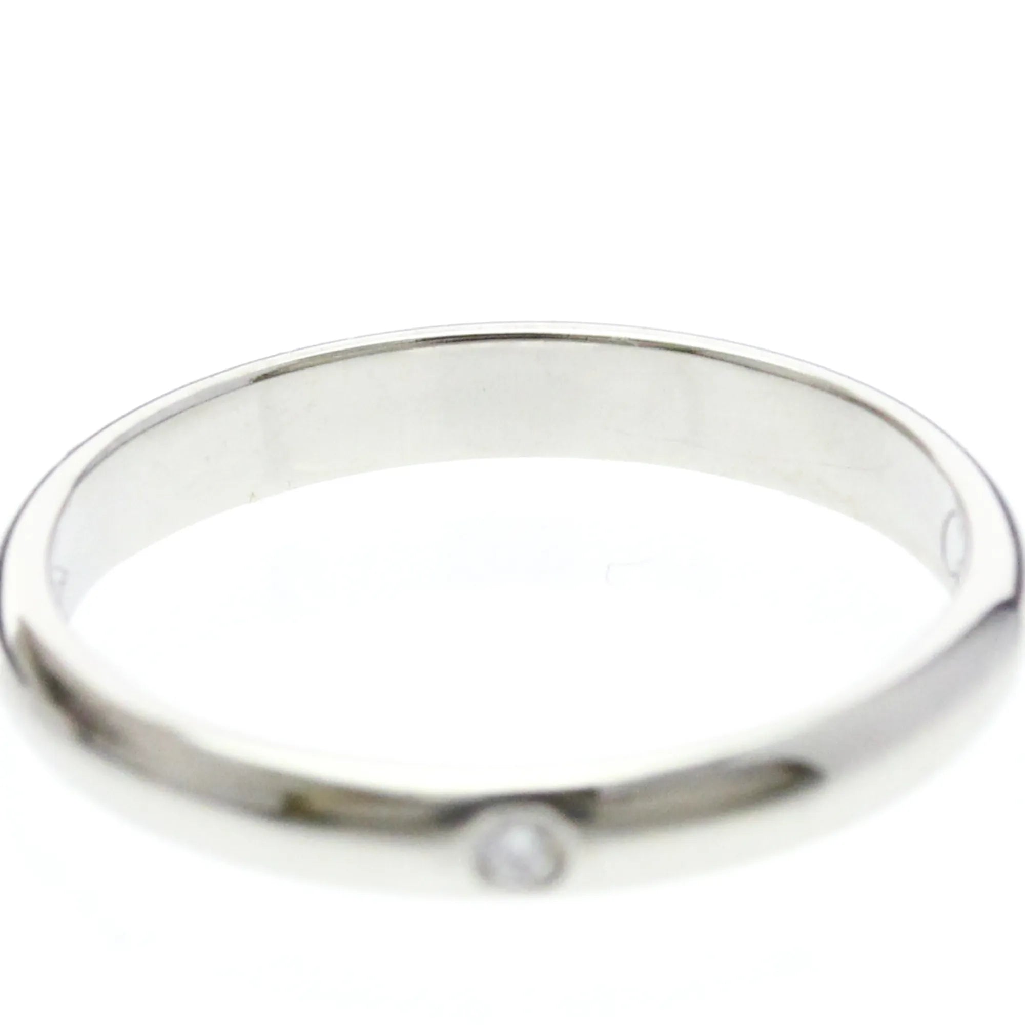 Cartier 1895 Wedding Band Platinum With Diamond Silver Platinum Ring Jewelry (Pre-Owned)