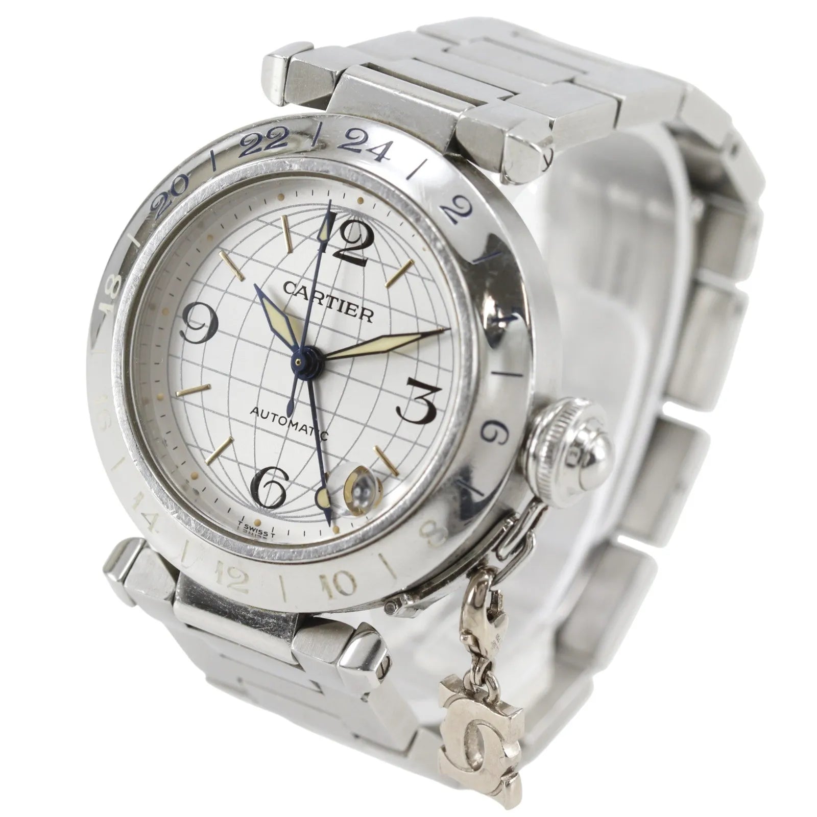 Cartier Pasha C Gmt Automatic Stainless Steel Watch (Pre-Owned)