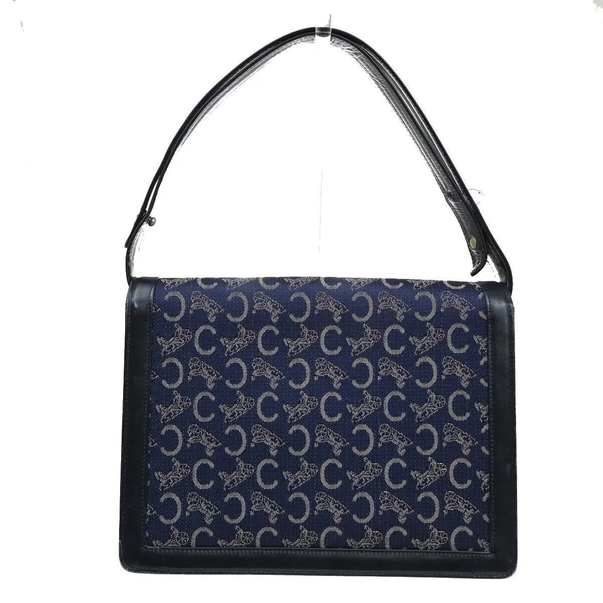 Celine Horse Carriage Canvas And Leather Navy Canvas Shoulder Bag Bag (Pre-Owned)