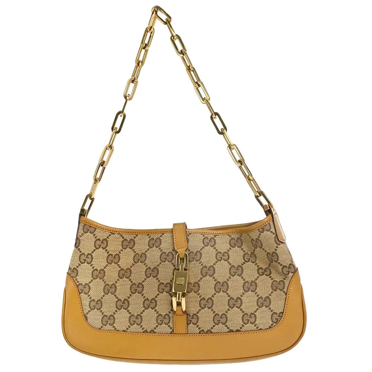 Gucci Vintage Jackie O Chain Hobo Canvas Multicolour Canvas Handbag (Pre-Owned)
