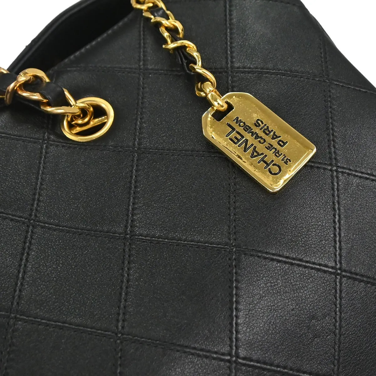 Chanel Vintage Supermodel Weekender Quilted Leather Black Leather Shoulder Bag Bag (Pre-Owned)