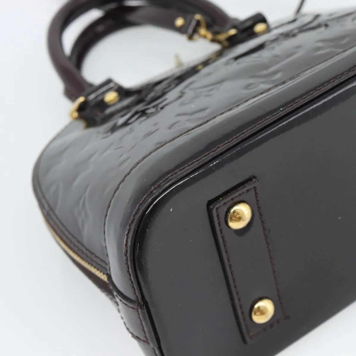 Louis Vuitton Alma Patent Leather Brown Patent_Leather Handbag (Pre-Owned)