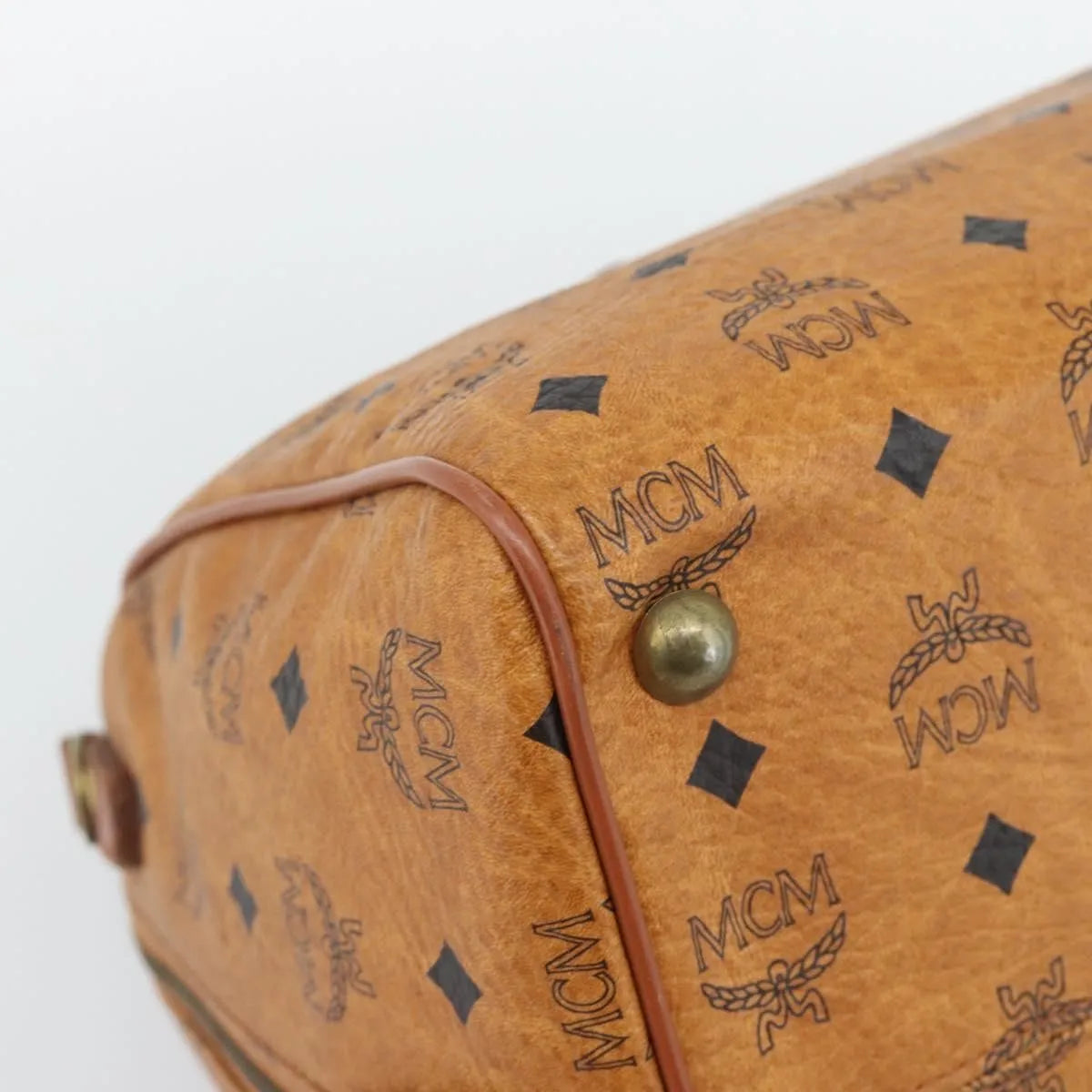 MCM Visetos Logogramme Leather Brown Leather Handbag (Pre-Owned)