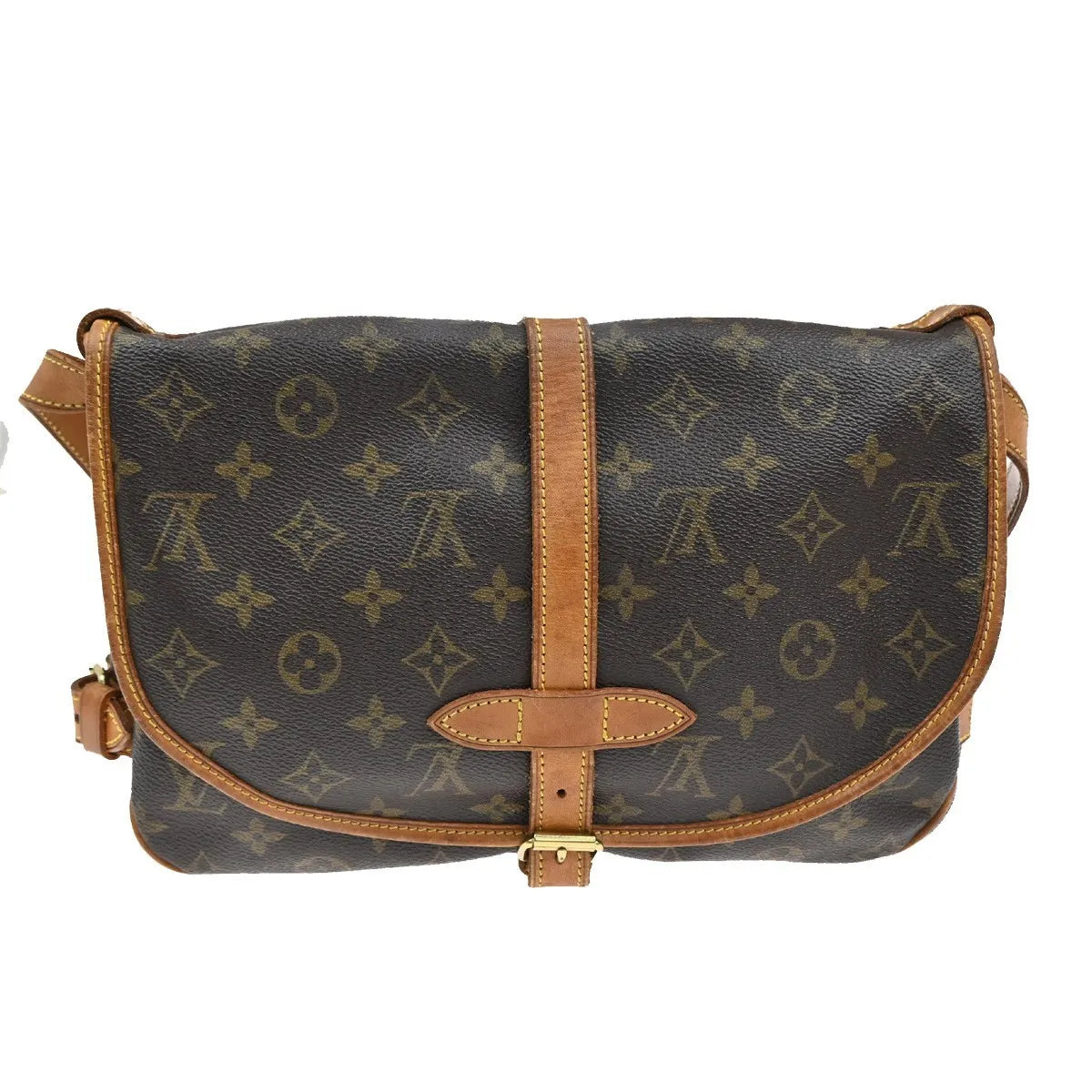 Louis Vuitton Saumur Monogram Canvas Brown Canvas Shoulder Bag Bag (Pre-Owned)