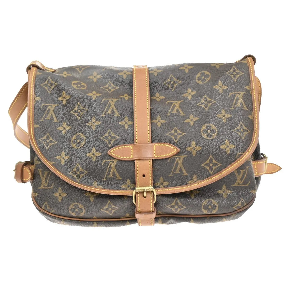 Louis Vuitton Saumur Monogram Canvas Brown Canvas Shoulder Bag Bag (Pre-Owned)