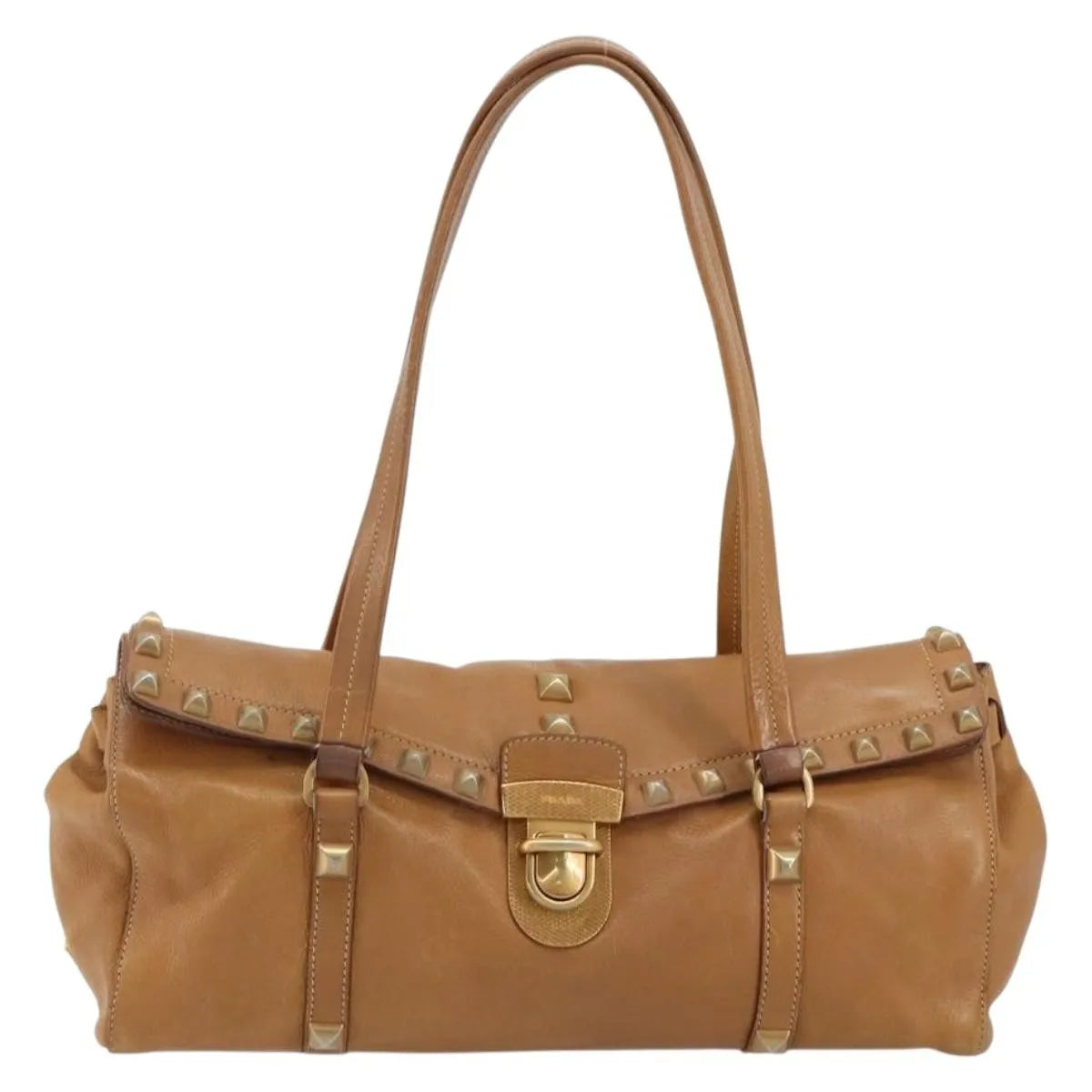 Prada Convertible Shopping Tote Saffiano Leather Saffiano Leather Beige Leather Tote Bag Bag (Pre-Owned)