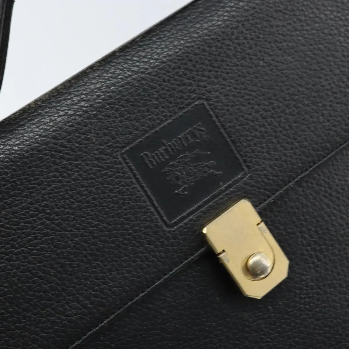 Burberry Vintage Leather Black Leather Briefcase Bag (Pre-Owned)