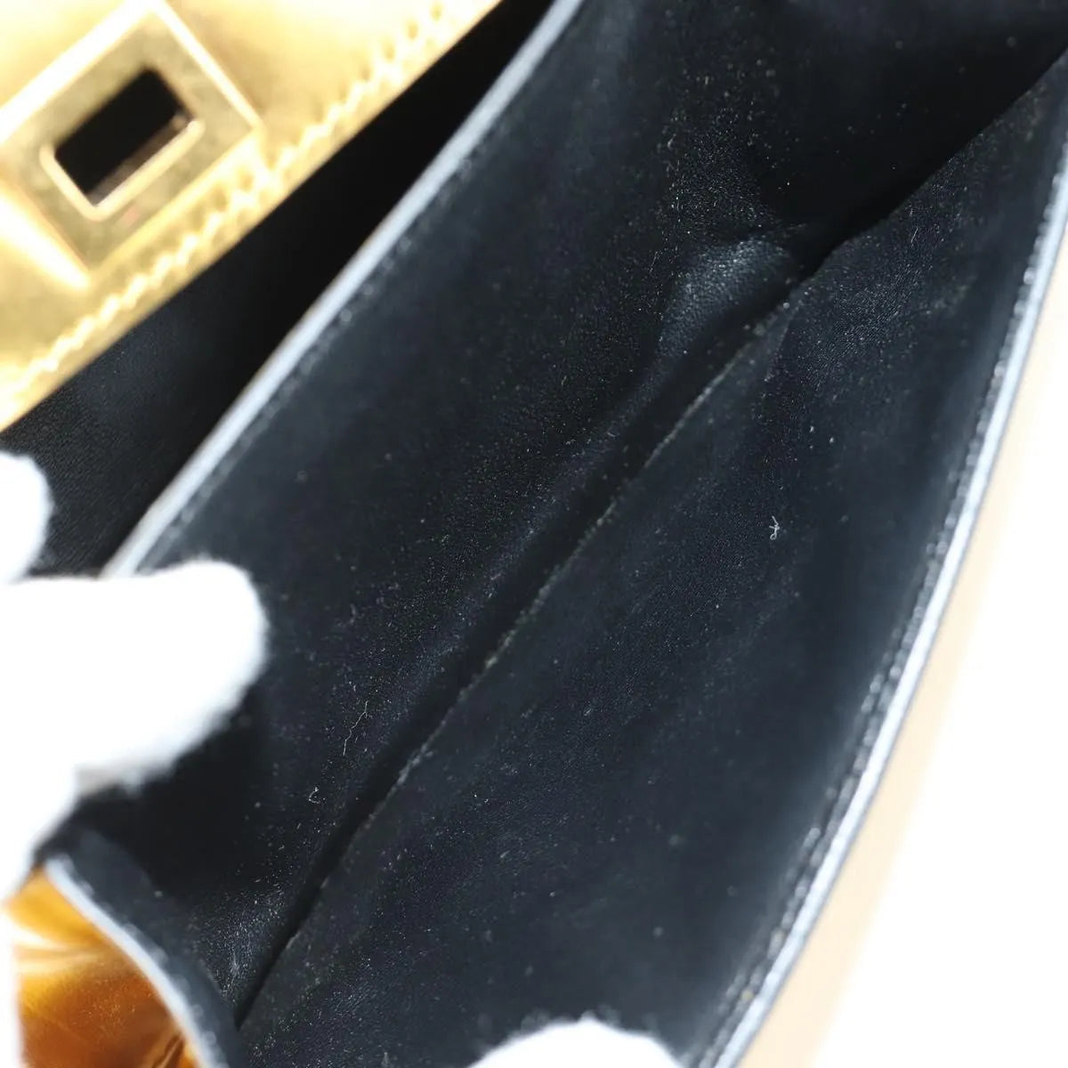 Celine Flap Shoulder Leather Gold Leather Shoulder Bag Bag (Pre-Owned)