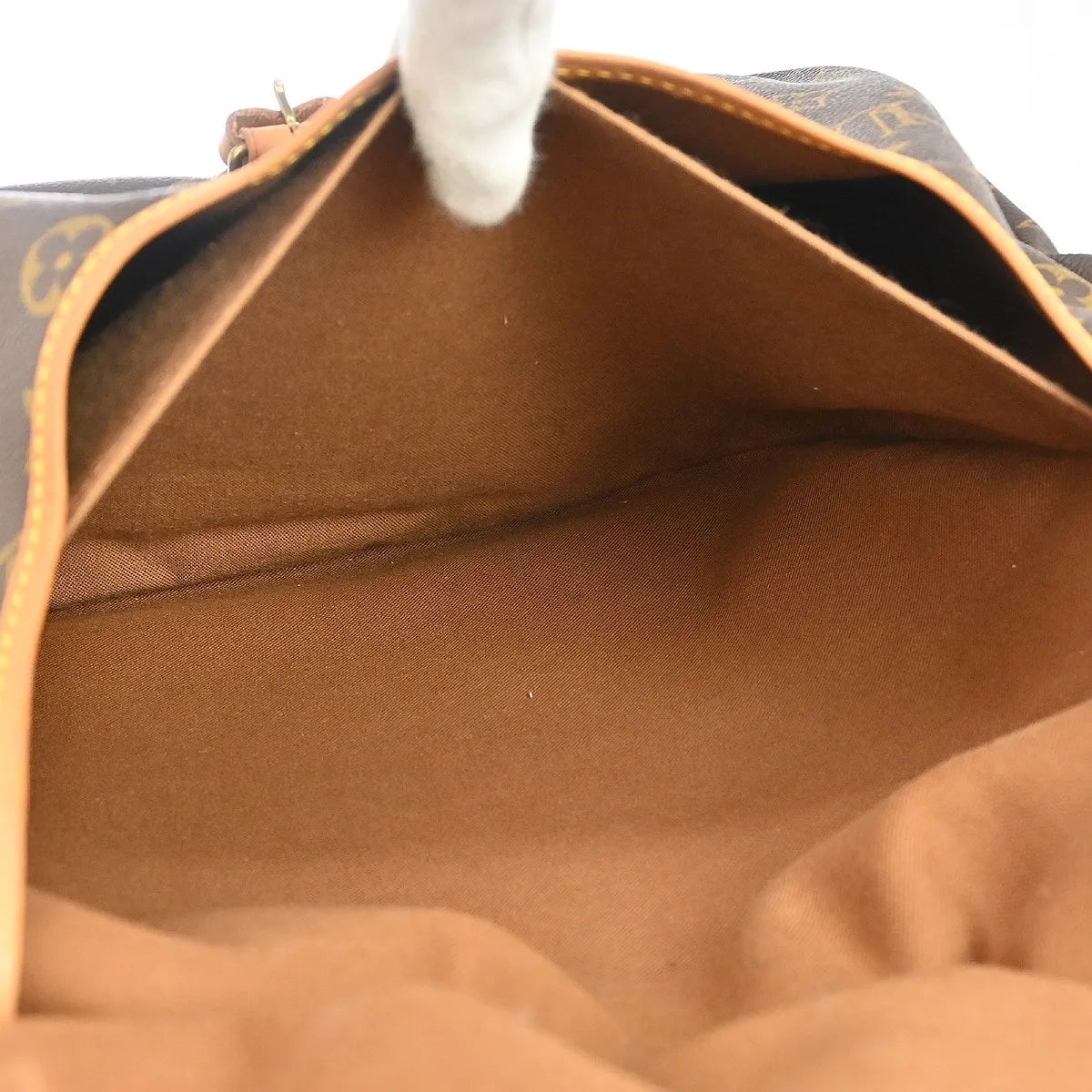 Louis Vuitton Saumur Handbag Monogram Canvas Brown Canvas Shoulder Bag Bag (Pre-Owned)