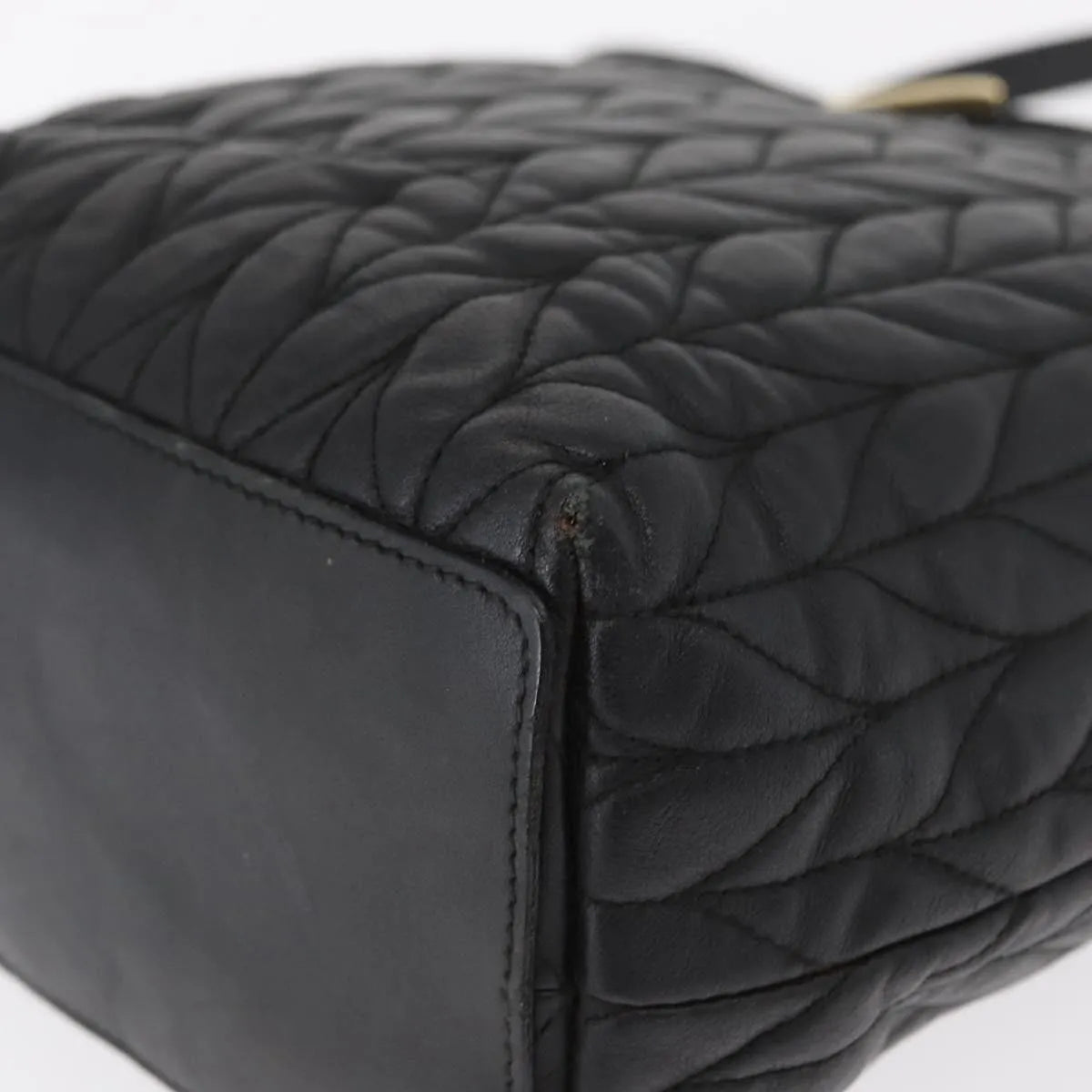 Gucci Vintage Tote Leather Black Leather Tote Bag Bag (Pre-Owned)