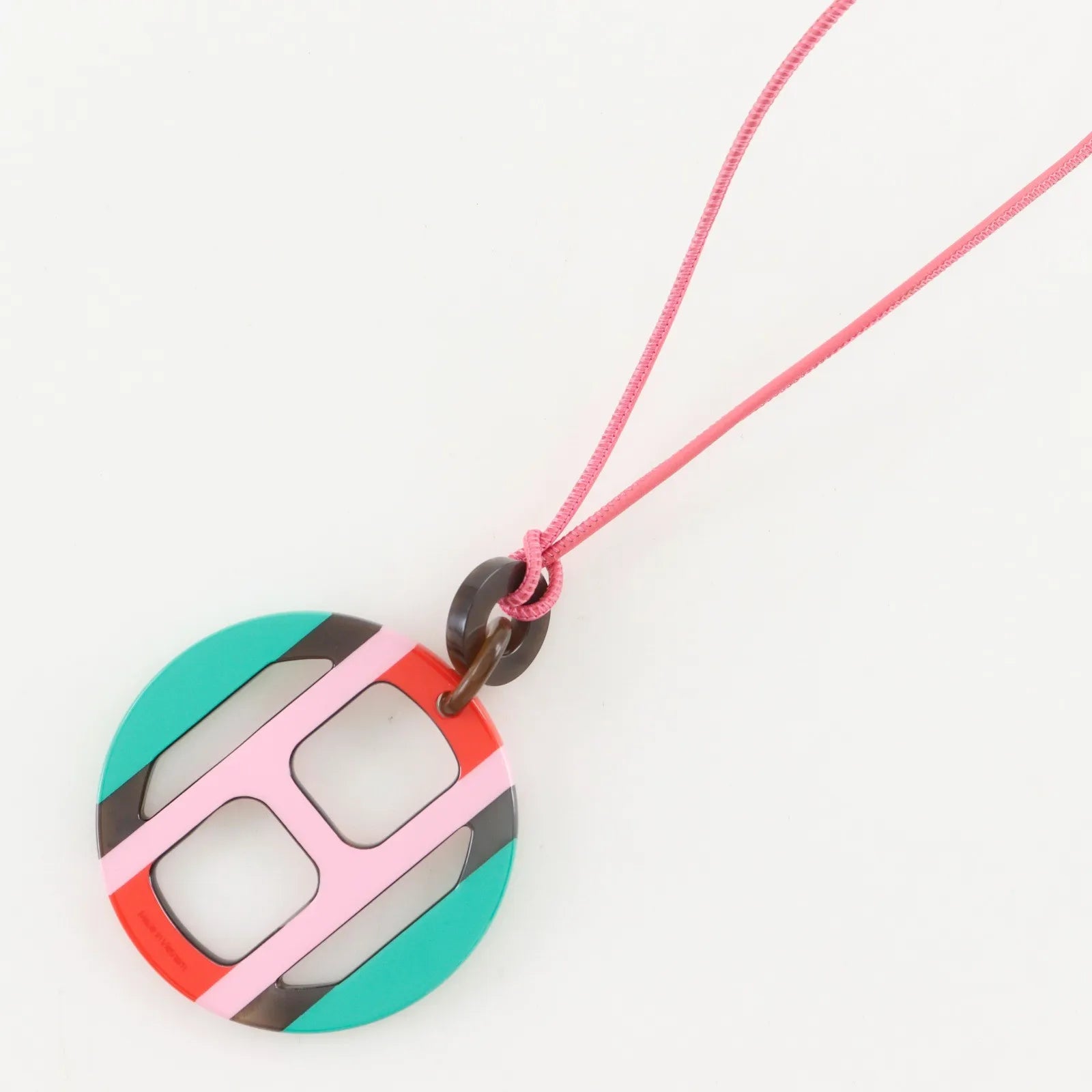 Hermes Necklace Buffalo Horn And Horn Pink Horn Necklace Jewelry (Pre-Owned)