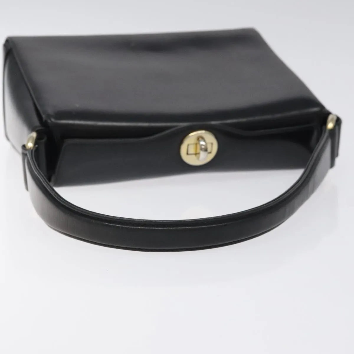 Gucci Vintage Convertible Box Leather Black Leather Handbag (Pre-Owned)