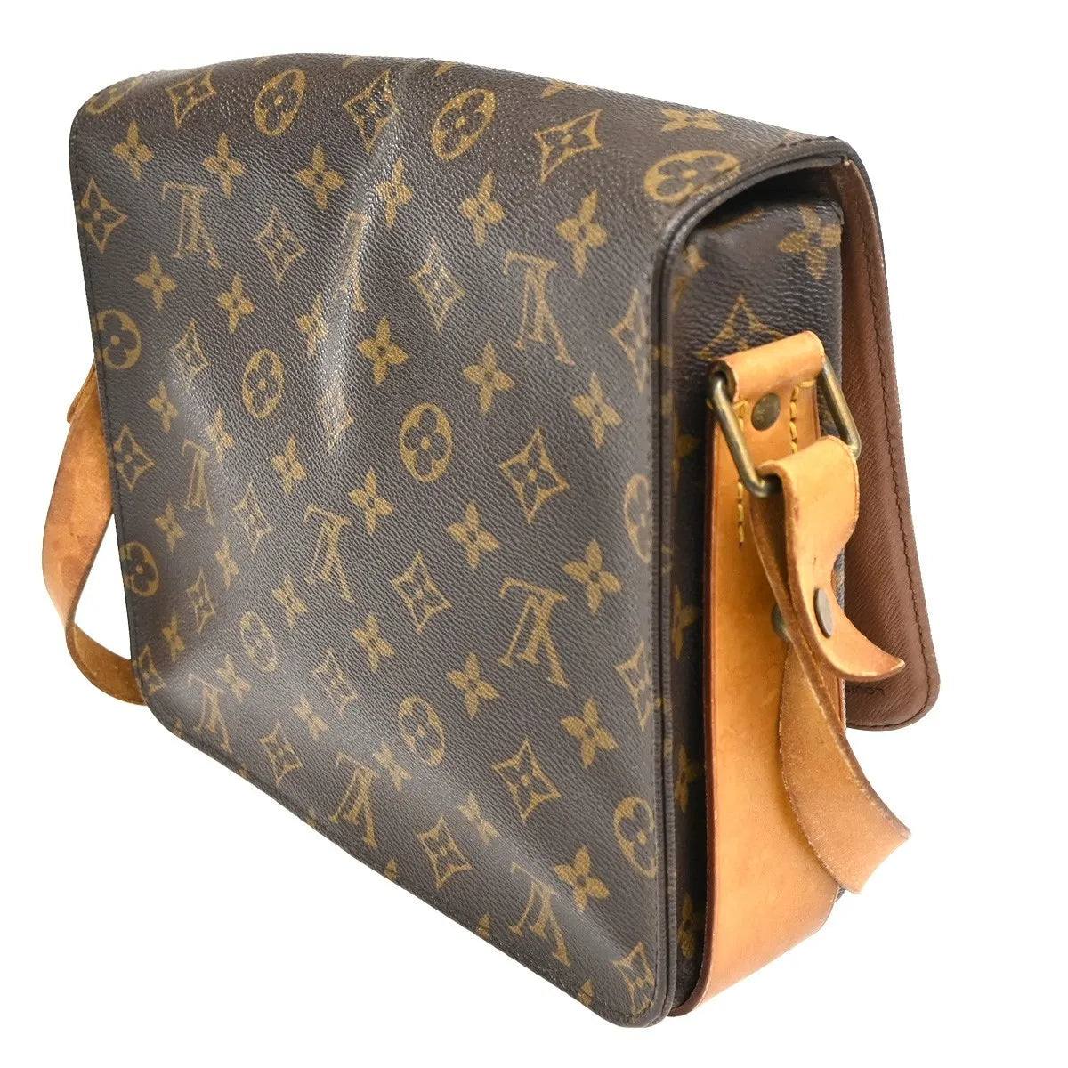 Louis Vuitton Cartouchiere Monogram Canvas Brown Canvas Shoulder Bag Bag (Pre-Owned)