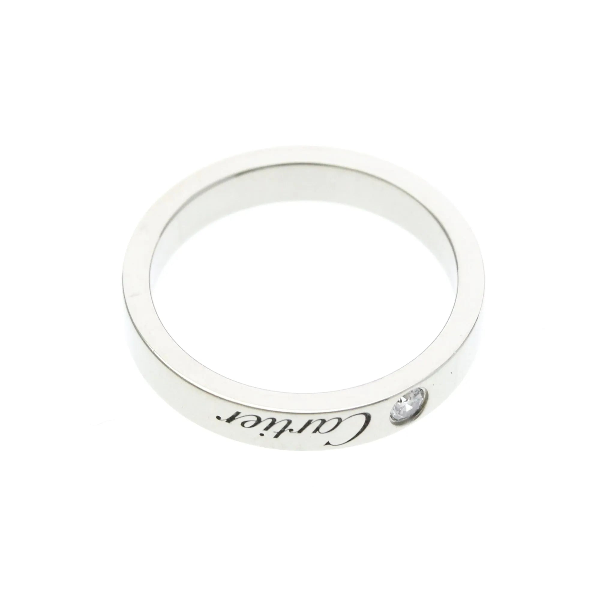 Cartier C De Cartier Wedding Band Platinum With Diamond Silver Platinum Ring Jewelry (Pre-Owned)