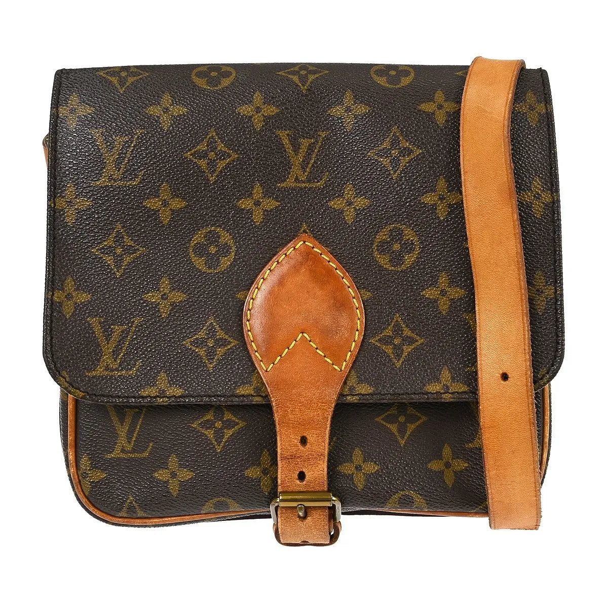 Louis Vuitton Cartouchiere Monogram Canvas Brown Canvas Shoulder Bag Bag (Pre-Owned)