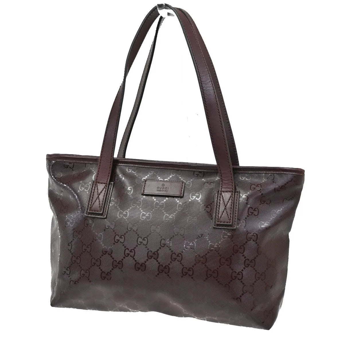 Gucci Plus Tote Gg Imprime Burgundy Pvc Shoulder Bag Bag (Pre-Owned)
