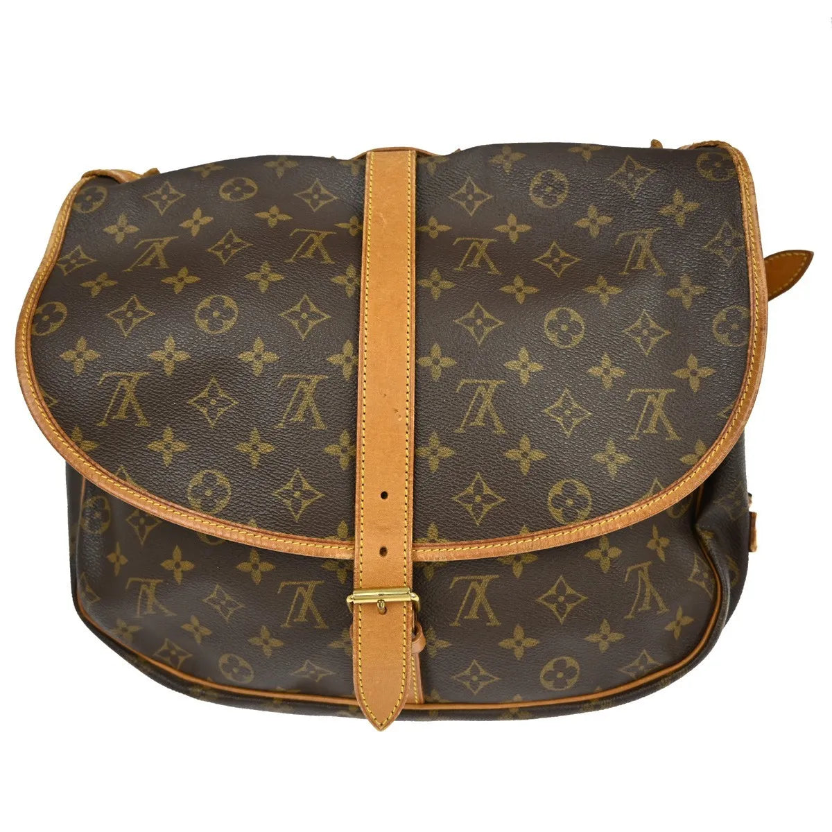 Louis Vuitton Saumur Monogram Canvas Brown Canvas Shoulder Bag Bag (Pre-Owned)