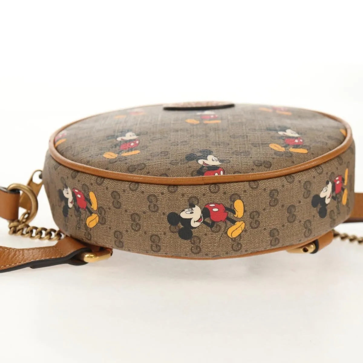 Gucci Disney Mickey Mouse Round Backpack (Outlet) Printed Mini Gg Coated Canvas Beige Canvas Backpack Bag (Pre-Owned)