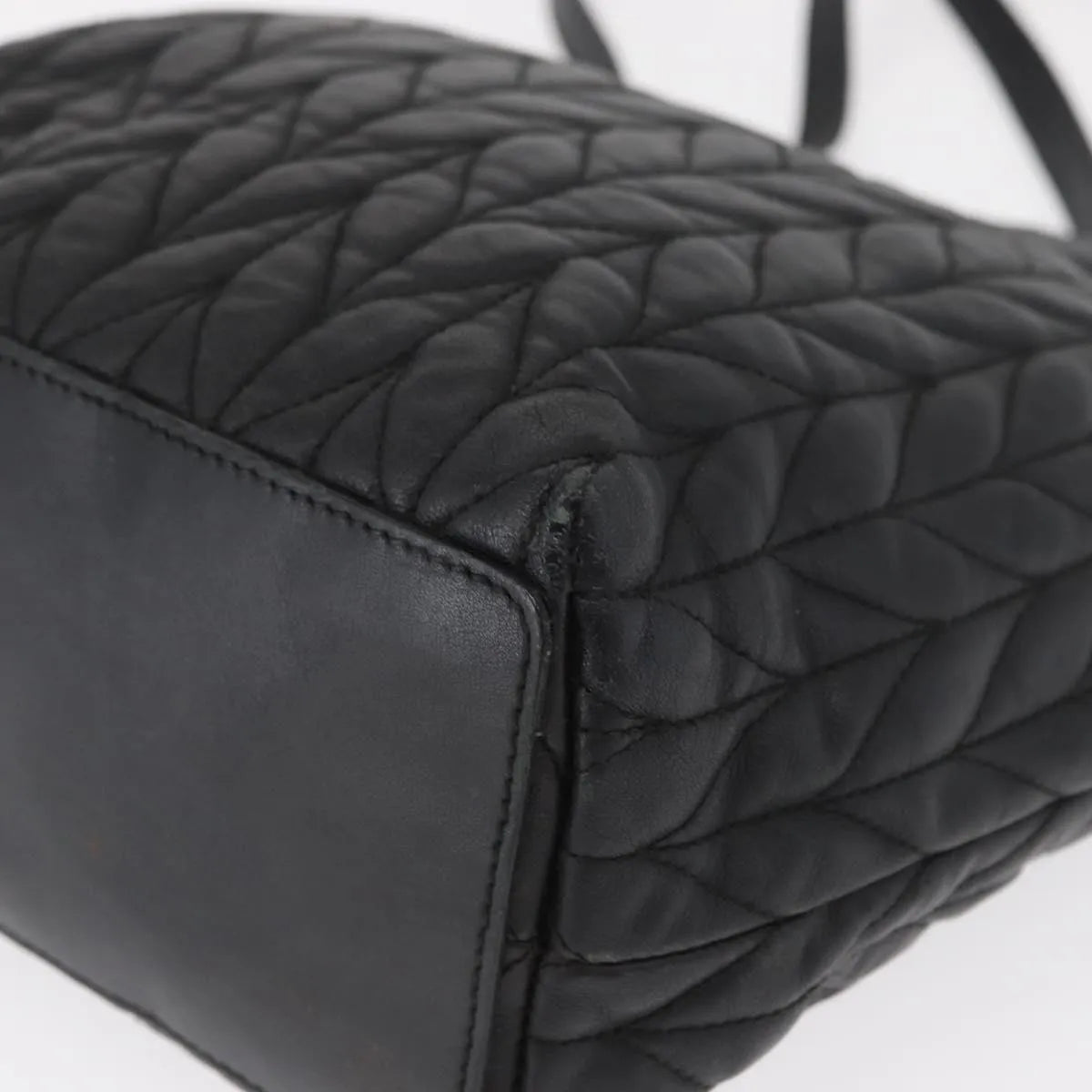 Gucci Vintage Tote Leather Black Leather Tote Bag Bag (Pre-Owned)