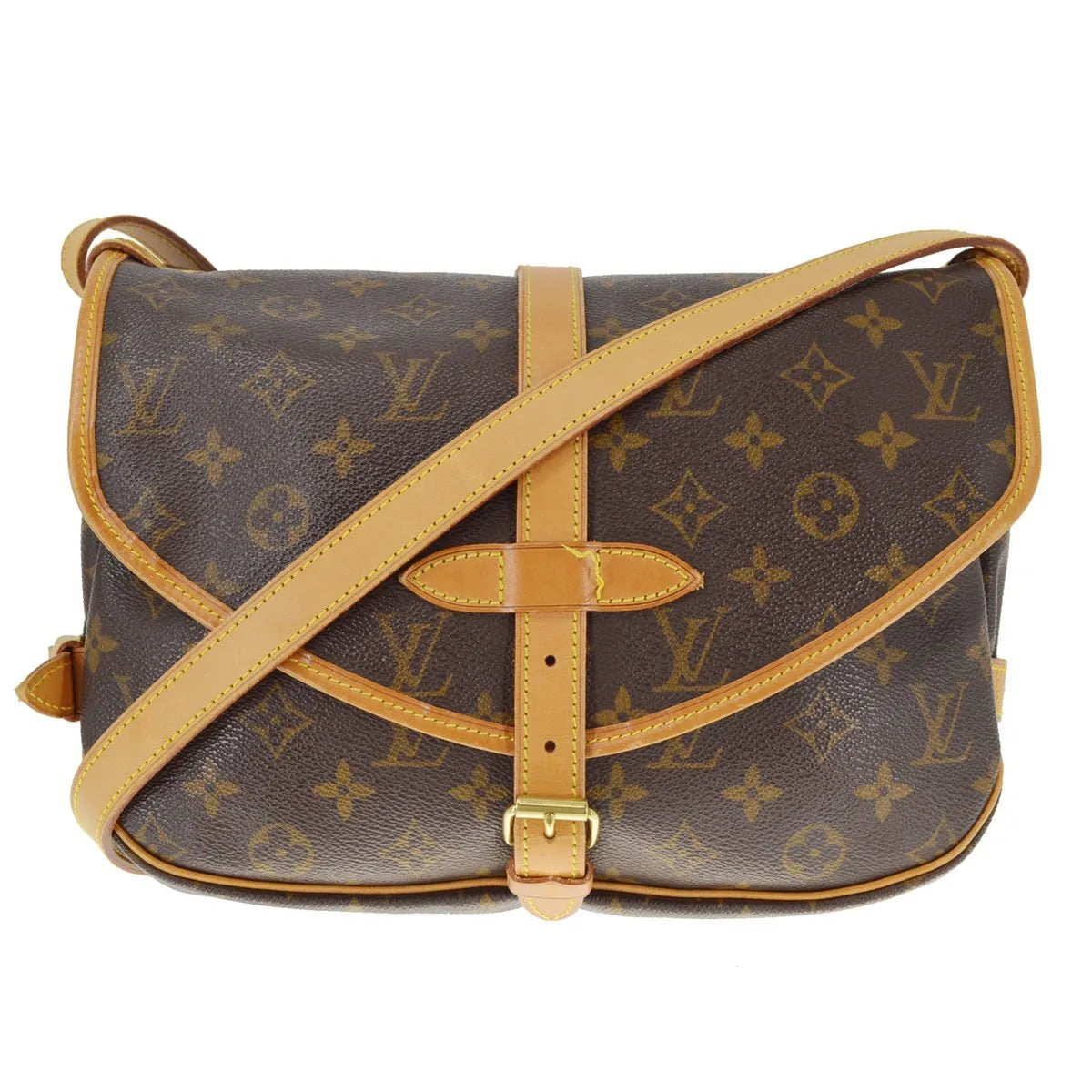 Louis Vuitton Saumur Monogram Canvas Brown Canvas Shoulder Bag Bag (Pre-Owned)