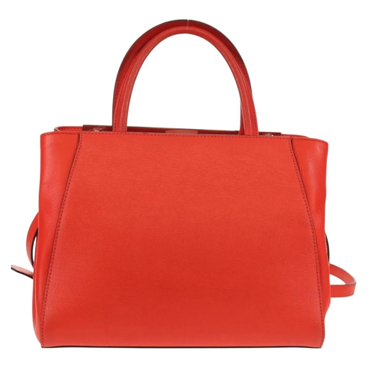 Fendi 2Jours Leather Red Leather Tote Bag Bag (Pre-Owned)