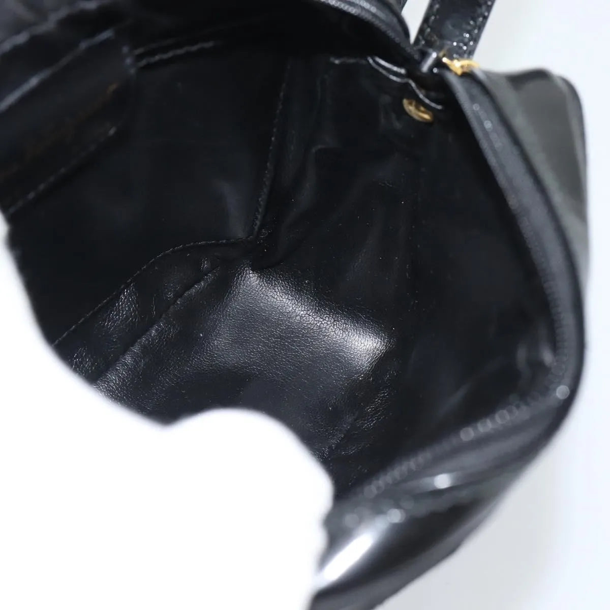 Salvatore Ferragamo Vala Patent Leather Black Patent_Leather Shoulder Bag Bag (Pre-Owned)