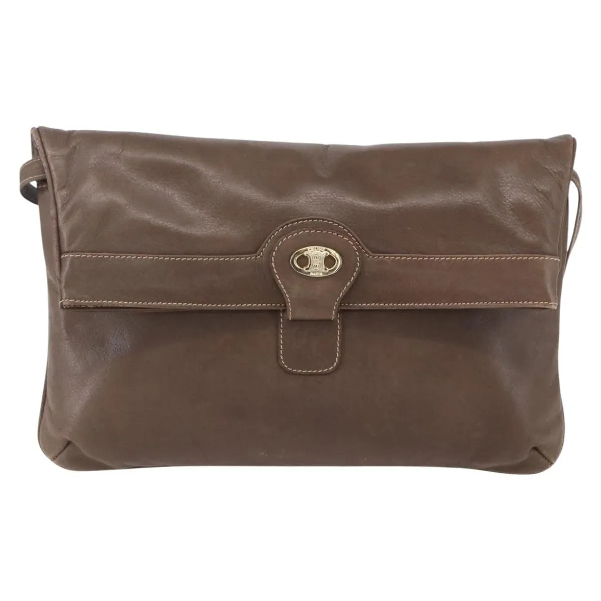 Celine Vintage Leather Brown Leather Shoulder Bag Bag (Pre-Owned)