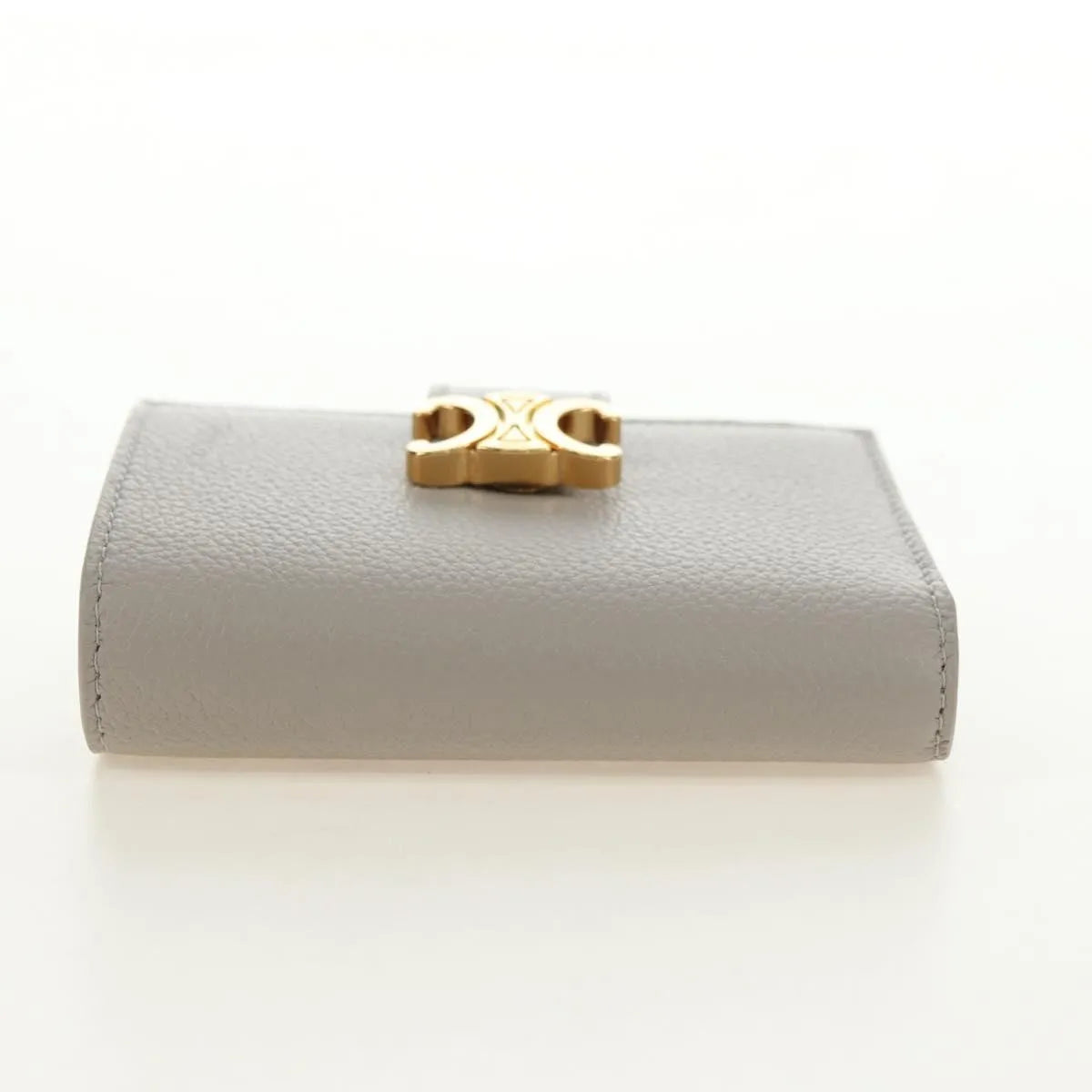 Celine Triomphe Trifold Leather Beige Leather Wallets Accessory (Pre-Owned)