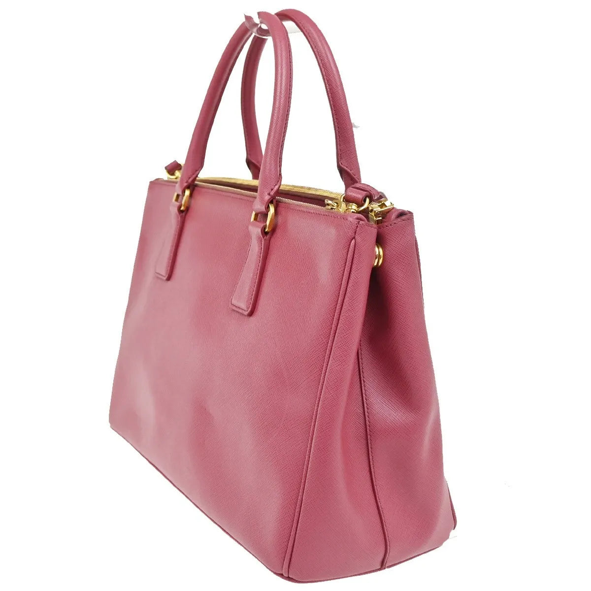 Prada Lux Open Tote Saffiano Leather Pink Leather Tote Bag Bag (Pre-Owned)